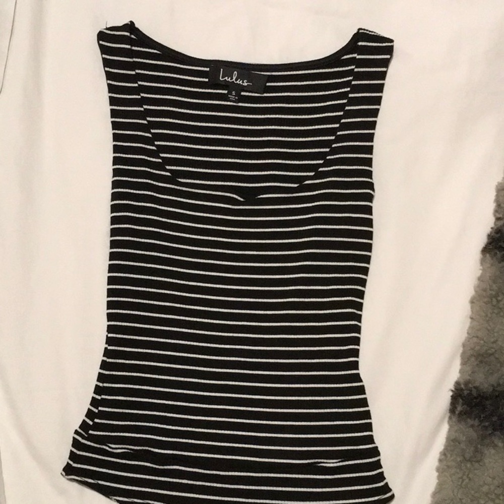 Never been worn black and white striped bodysuit